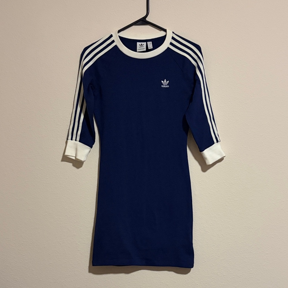 Adidas Originals Adicolor Womens 3-Stripes Dress dark blue Size XS